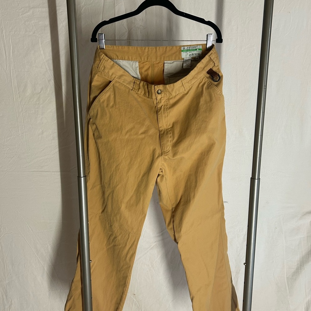 Orvis Men's Tan Pants with “Bug Off”